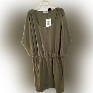 Just Fab Olive green dress 3/4 sleeves plus size XXL